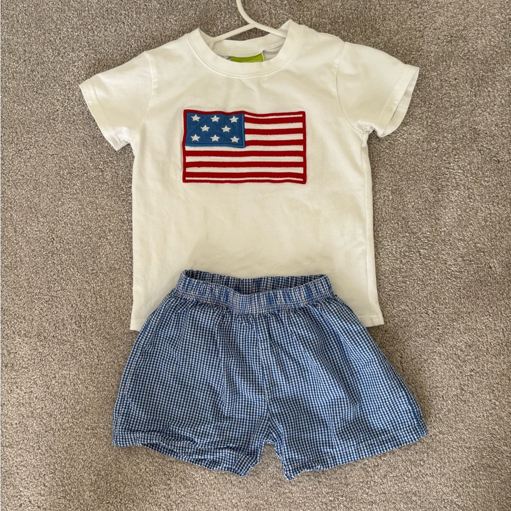 Kids Patriotic Flag Matching Set - White and Blue